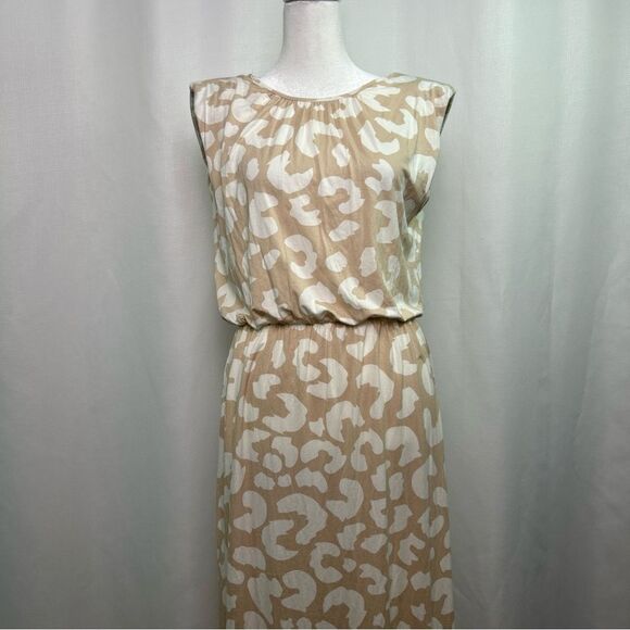 NWT LuLaRoe Serenity Maxi Dress Women’s Size Small Animal Print Cream Beige S/L - Picture 3 of 12